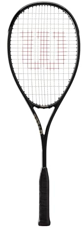 Raqueta de Squash Wilson Pro Staff L, Proporciona Control de Precisión y una Sensación Ligera, Potencia Extra para Tiros Precisos y Efecto Mejorado, Color: Negro/Gris, Talla: 0