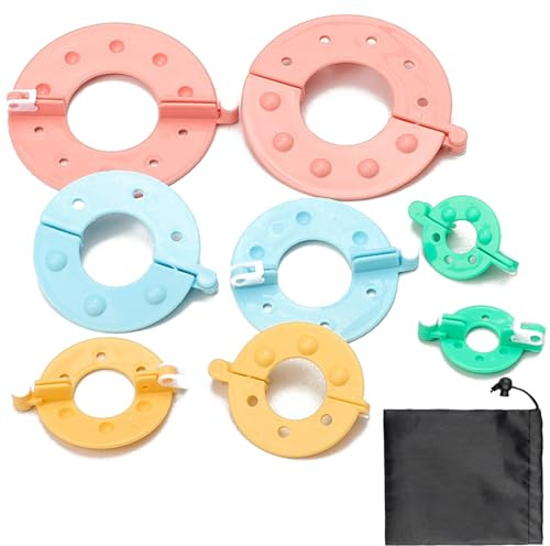Pom Pom Maker GWAWG 8 st klöver pom pom maker, pom pom hantverksmaskin, gör-det-själv pompon maskin, återanvändbar gör-det-själv pompom hantverk fluffboll stickning ull och garnvävningsverktyg verktyg