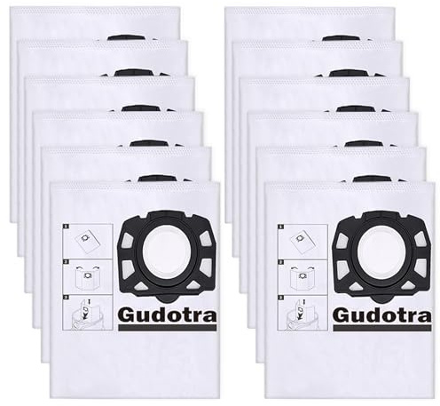 Gudotra - Bolsa de aspiradora para Karcher WD3 WD2 Plus KFI 357 WD3S SE4001 SE4002 KWD1 KWD2 KWD3 2.863-314.0 (12 unidades)