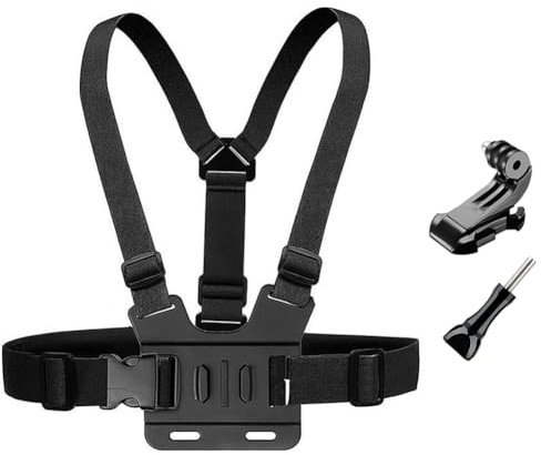 YHTSPORT Chest Mount Harness with J Hook Adapter, Adjustable Chest Support for GoPro Hero 13/12/11/10/9/8/7/6/5/4/3, DJI, AKASO, Apeman, Apexcam and Most Action Cameras