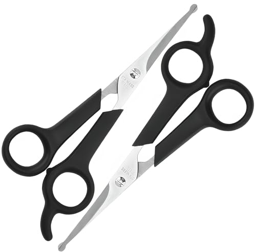 Pet Grooming Scissors Set for Body & Facial Trimming, Durable Stainless Steel Blades with Rounded Tips, Lightweight Shears for Dogs & Cats, Suitable for All Hair Types