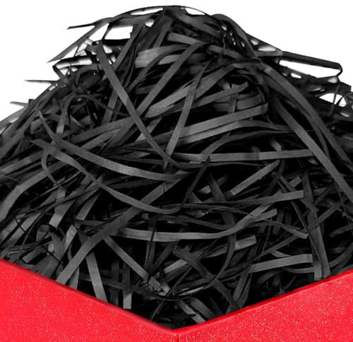 200 g Carta Velina Tagliuzzata, Carta Velina Tagliuzzata Raffia, Raffia Cestino Per Regali Di Riempimento, Riempimento Regalo Imballaggio Decorazione Forniture Per Feste, Nero