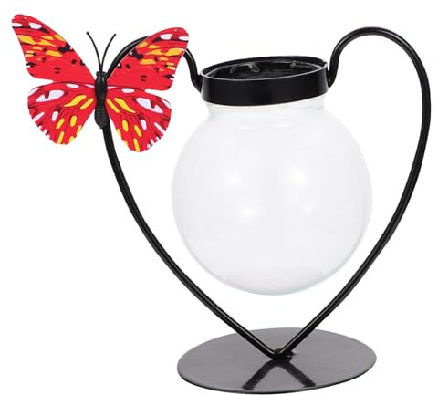 BIUDECO Herzförmige Glasvase Mit Metallständer Für Hydroponik Dekorative Pflanzgefäße Für Büro Und Design Für Langlebige Nutzung