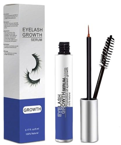 Wimpernserum, Wimpernserum Ohne Hormone, Lash Serum Wachstum Von Wimpern, Wimpern Serum Für dichtere, Längere Wimpern, Ideal Zur Verdichtung der Wimpern, Inklusive Augenbrauenpinsel (5 ml)