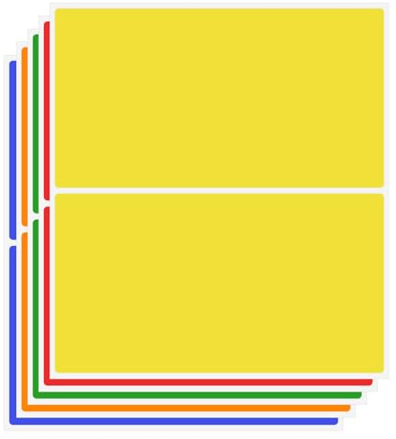 PATIKIL Color Coding Labels 7.6 x 5cm, 50 Pcs Rectangular Colored Labels Sticker Moving Stickers Tags for Inventory Packing Box, 5 Colors