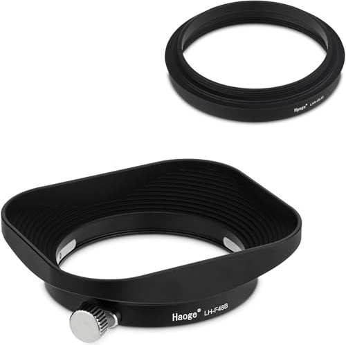 Haoge 43mm Square Metal Lens Hood Shade for Leica D-Lux 8 Camera Accessories Screw-in Lens Hood