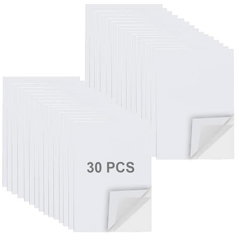 30Pcs A4 Double Sided Adhesive Sheets Clear,29x2cm Sticky Back Plastic Film | Waterproof, Residue Free Clear Adhesive Paper for DIY Crafts Book Covering Gift Wrapping Diamond Painting