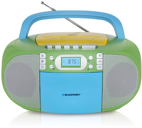 Blaupunkt B 130 tragbarer CD-Player | Kassettenrekorder | Hörbuch Funktion | USB | Aux In | PLL UKW Radio | Multicolor