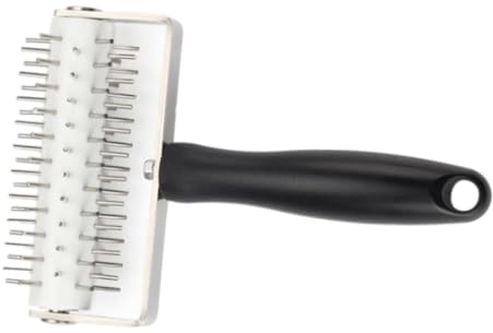 Ciieeo Rullo per Impasto Pizza in Acciaio Inox 304 Manico Nero, Strumento per Forare la Pasta e Prevenire Bolle, Utensile Cucina per Pizza, Biscotti e Pane, 1 Pezzo