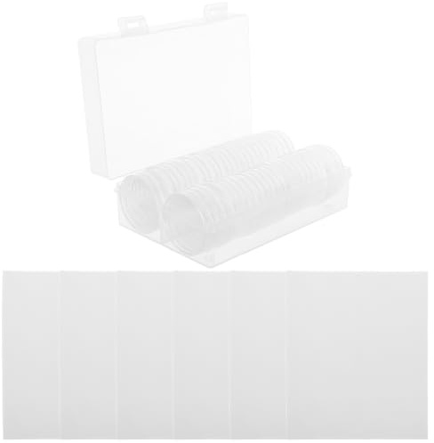 LRXIYODE Myntkapslar med Packningar Förvaringsbox för Samlarmynt Medaljer och Spelmarker Fodrad Transparent Samlarlåda
