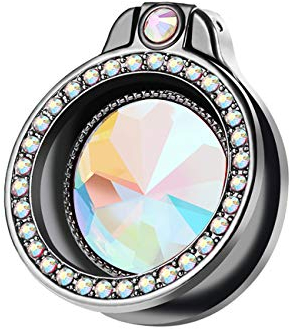 lenoup Glitter Bling Bling Smartphone Handy Ring Fingerhalterung, Sparkle Handyring Künstlicher Diamantständer, Strasszellen Handyringhalterung Finger für Telefone, Pad (Schwarz)