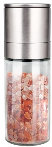 Gulex® Salt Grinder Pepper Mill, Refillable, Adjustable Coarseness Black Pepper Grinder, Stainless Steel Sea Salt Shaker with Ceramic Rotor(Seasoning not included)