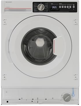 Sharp ES-NIB814BWNA-DE Einbau-Waschmaschine, A (A bis G), 8 kg, 1400 U/min., Advanced Inverter Motor, Dampf, 15 Programme inkl. 15 Min. Kurzprogramm, AquaStop, Weiß