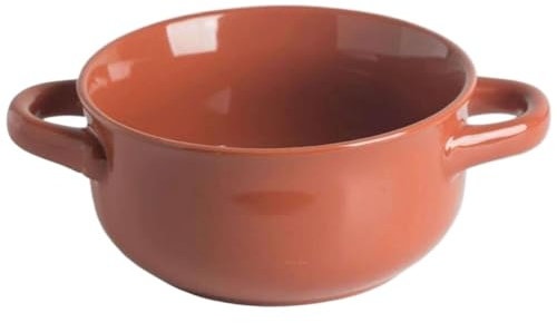 Vaisselle de cuisine en porcelaine - Grand bol à soupe et nouilles en céramique avec double poignée - Bols de service empilables pour petit-déjeuner - Bol à céréales pour oignon, soupe, nouilles,