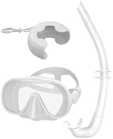 Set de esnórquel para Adultos, visión panorámica y antigoteo, con, Correa Ajustable, máscara de Buceo Plegable, para Entrenamiento, Vacaciones en la, Aventuras submarinas y