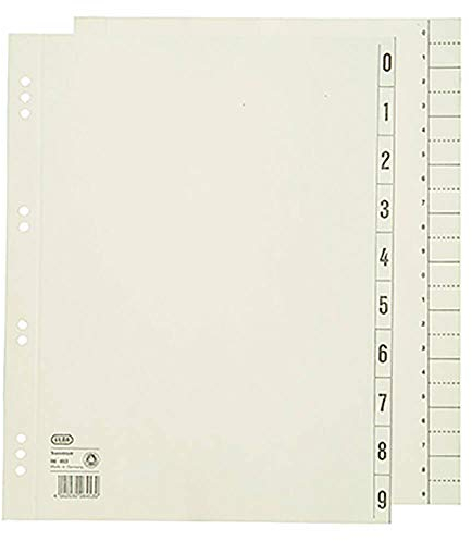 ELBA Trennblätter A4 chamois 0-9 Packung 100 Stück, 06453