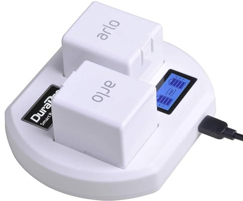 DuraPro Charging Station for Arlo Pro, Arlo Pro 2 & Arlo Go Camera Rechargeable Batteries (White)