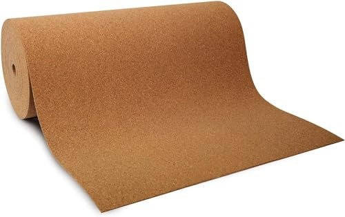 Placa de corcho por metros, corcho como rollo – muchas resistencias – aislamiento acústico y térmico, amortigua los golpes, libre de formaldehído (100 x 350 cm, grosor 2 mm)