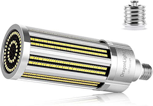 80W Super Bright LED Corn Light Bulb Fanless(600 Watt Equivalent) - E27/E40 Large Base Commercial Grade LED Lamp - 5000K Daylight 9,600 Lumens for High Bay Area Lighting Garage Warehouse Parking Lots