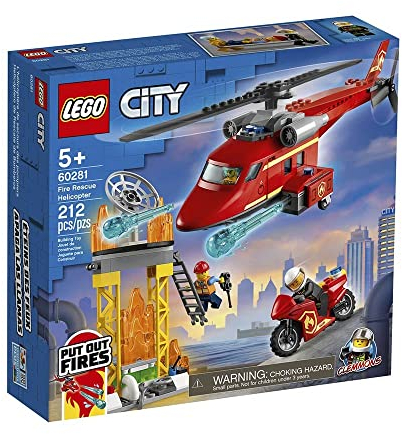 LEGO City Fire Rescue Helicopter 60281 Building Kit; Firefighter Toy and Fun Playset for Kids, New 2021 (212 Pieces)