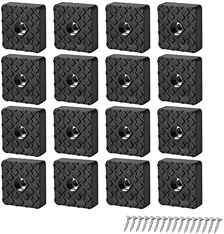 GZGXKJ 16 Stück Silikon Schwarz Möbelbein Fußschutz Pads Elastikpuffer Gummifüße Gummi Anti-Rutsch Möbel Stühle Beinfuß Pads Mit Schrauben(30 * 30 * 10mm)