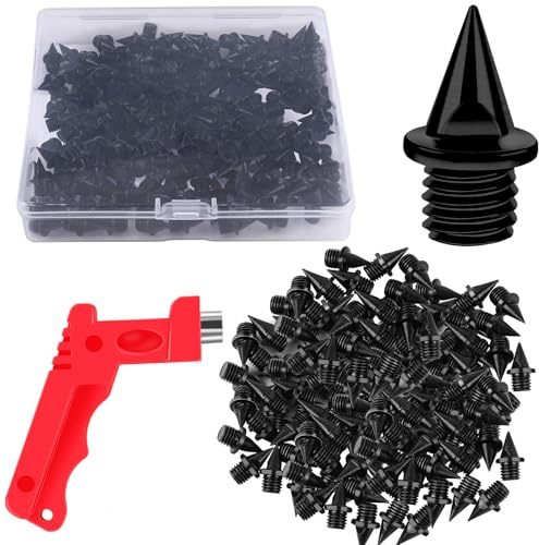 JULMELON 120PCS 1/4 Inch Track Shoe Spikes Replacement with Wrench for Golf | Stainless Steel Materials, Cross Country Sprint Replacement Spikes for Track Shoes, Increase Traction Grip, with Spike Wrench