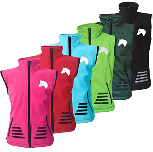 MS-Trachten Kinder Softshell Reitweste Juli Meshfutter tolle Farben (Sky, 122/128)