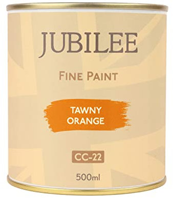 Guild Lane Jubilee Furniture Paint – Upcycle & Transform Wood, Metal & Glass – Soft Sheen Finish for Indoor & Outdoor – Durable & Easy to Apply Multi-Surface Paint (Tawny Orange, 500ml)