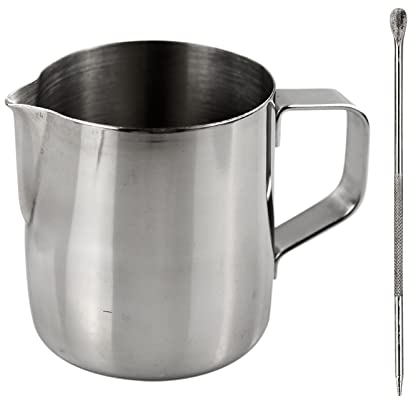Pichet à lait en acier inoxydable avec marque de mesure, parfait pour la fabrication de café barista cappuccino expresso (200 ml)