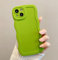 Emlivi Compatible with iPhone 12 Mini Case, Curly Wave Frame Bumper, Shockproof Protective Case for iPhone 12 Mini, Green