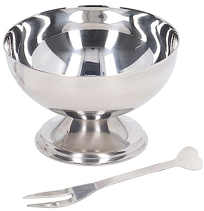 Ciotola per Gelato, Ciotole per Budino da Dessert in Acciaio Inossidabile Ciotola per Salse con Una Forchetta per Servire Gelati Dolci Budini Insalate (200ml)