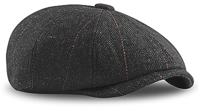 Dalababa Gorras Planas Hombre, Boina Sombreros Newsboy Cap Baker Boy Hat, 8 Panel Gatsby Ivy Irish Cap para Hombres y Mujeres, Negro