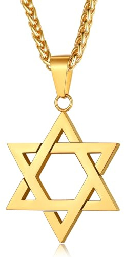 ChainsPro Star of David Pendant Jewish Star Necklace for Men Magen David Necklace Jewish Jewelry