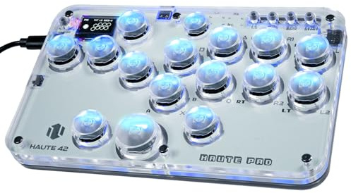 Sehawei Haute42 Arcade Stick 16Keys All-Button Gamerfinger with Custom RGB & Turbo Functions,Arcade Controller Street Fight for PC/Ps3/Ps4/Switch/Steam Game Keyboard-Supports Hot Swap & SOCD
