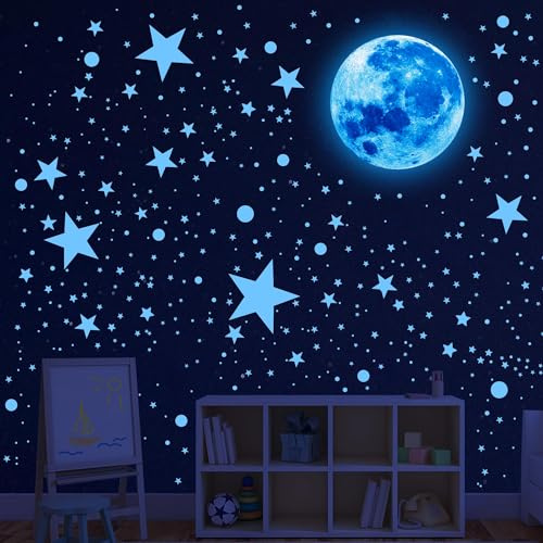 512 Pezzi Stelle Luminose Cameretta Stelline Luminose per Cameretta Adesivi Murali Bambini Stelle Fluorescenti Adesive Soffitto Fluorescenti Adesivi Parete Decorazione per Soggiorno Cameretta Bambina