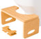 Qtiice Squatting Toilettenhocker,Toilettenhocker Klappbar für das Badezimmer,Bambus Toilettenhocker Erwachsene mit 2 Packs Anti-Rutsch-Streifen (Naturfarbe)