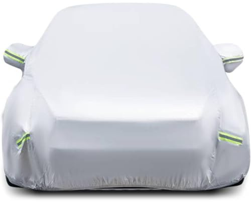 HOMFME 3 Layers Hatchback Car Cover, Waterproof Breathable Full Car Cover with Zipper Door, Reflective Strips, Storage Bag, Outdoor Rain Dust Sun UV Protection Auto Cover (Fit Sedan, 482x178x119cm)