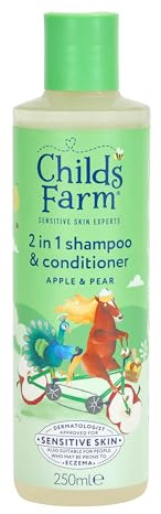 Childs Farm 2 in 1 Hair Shampoo and Conditioner, Gentle Tear Free, Apple and Pear Fragrance, Children, Kids, Baby, 250ml