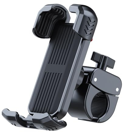 Support de téléphone pour vélo, guidon de moto, VTT, scooter, clip de téléphone avec une seule main, convient aux téléphones de 4,7 à 6,8, rotation à 360° et anti-secousses