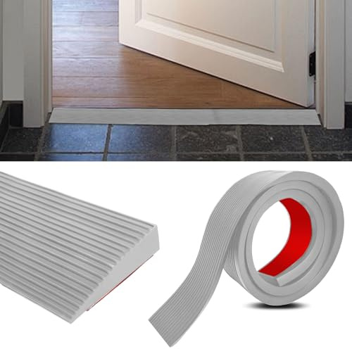 Rampas para Silla de Ruedas, Robot Aspirador, 200 cm x 8 cm x 3 cm, Rampa de Umbral de Puerta, Resistente Goma, Ideal para Sillas de Ruedas, Cochecitos, Aspiradora o Scooter Eléctrico (Gris)