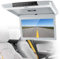 15.6 Inch Car Overhead Monitor, 1080P HD Screen Display Digital Video Player, Built-in HDMI/AV/USB TF and Colourful Aura Light, 145° Flip-Down for Business RV SUV