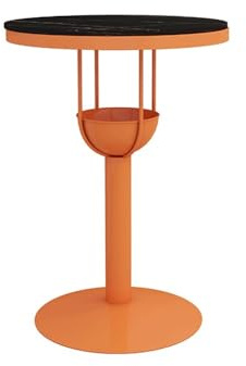 Bartabeller Orange stenplatta järnbarbord hem balkong fritid runt högt pubbord for mjölktebutik, kafé Bar Bordets Högbord(Små)