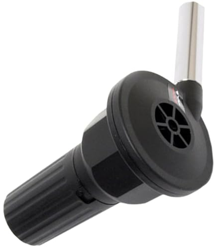 HOMSFOU Souffleur D'air Portable pour Barbecue Électrique, Souffleur de Feu Léger en Abs et Aluminium, Outil de Soufflage 1 Pièce pour Camping, Pique-niques et Barbecue en Plein Air