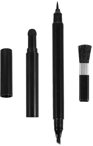 ABOOFAN Lápiz para Barba Negro con Cepillo Fácil de Limpiar y Recortar Kit para Cuidado de Barba para Hombre con Material Abs y Algodón Poblada