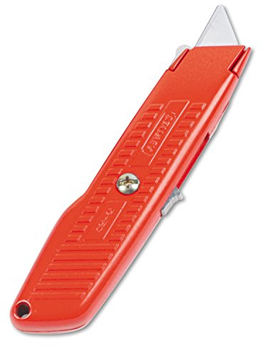 STANLEY Utility Knife, Interlock Safety, Self-Retracting, Round Point Blade (10-189C),Alloy Steel