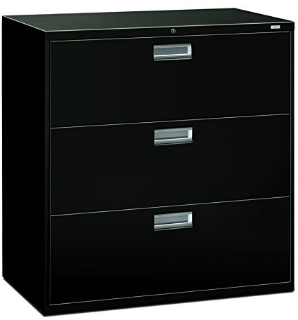 HON 693LP 600 Series 42-Inch by 19-1/4-Inch 3-Drawer Lateral File, Black