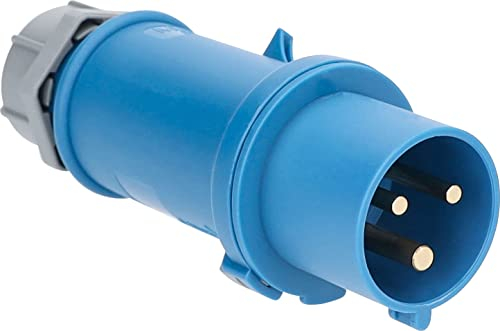 as - Schwabe CEE-Stecker 230V/32A/3polig, Outdoor Stecker mit Schraubanschlüssen, Kompatibel für Camping, Wohnwagen und Wohnmobile, Ideal für den Außenbereich, IP44, Made in Germany, Blau, 60590