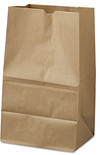 General GK20S500#20 Squat Paper Grocery Bag, 40lb Kraft, Std 8 1/4 x 5 15/16 x 13 3/8, 500 bags