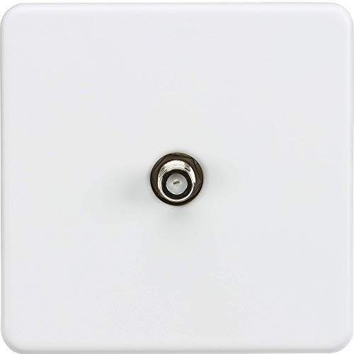 Knightsbridge SF0150MW Screw Less 1G Sat Tv Outlet, White