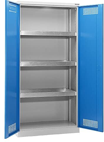 eurokraft | Umweltschrank | mit 1 Bodenauffangwanne und 3 Wannenböden | Breite 950 mm